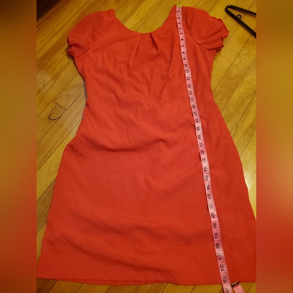 Molly Bracken V shape backless dress. Bow at tge back. Orange / red. Size L. - Picture 9 of 11